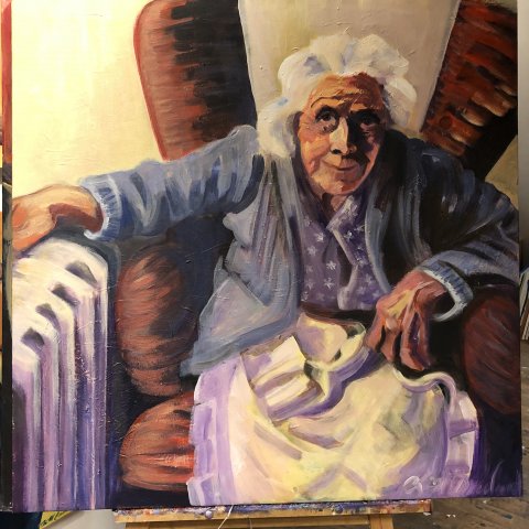 akryl på lærred, 100x100 akryl på lærred, 100x100