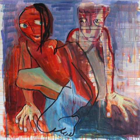 Akryl på lærred, 100x100 Akryl på lærred, 100x100